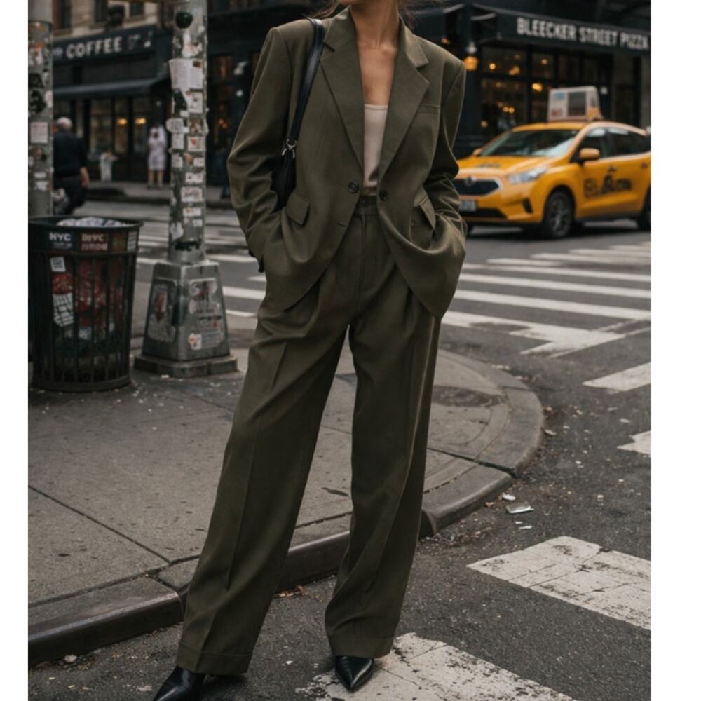 Pierre Balmain Paris Vintage Men's Olive Suit Size 40R "Marseille"